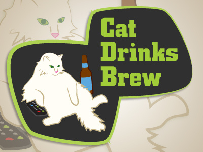 Cat Drinks Brew brew cartoon cat drinks fun graphic design illustrations logo meme silly