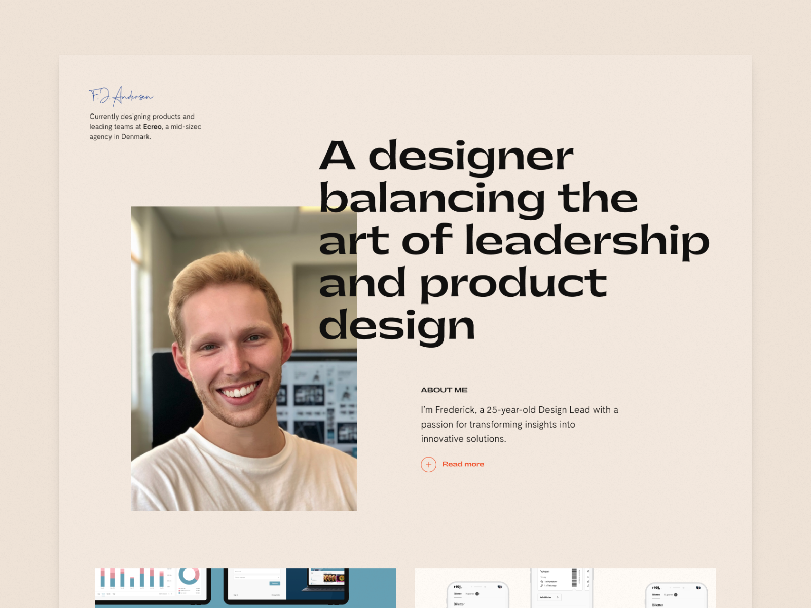 My portfolio by Frederick Jan Andersen on Dribbble