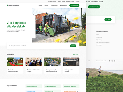 First Revision of Odense Renovation footer garbage recycle search vibrant wireframes