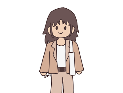Cute Girl With Light Brown Outfit Illustration branding character design character illustration design digital art illustration vector