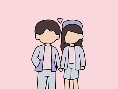 Cute Couple Illustration avatar character design character illustration drawing graphic design illustration vector