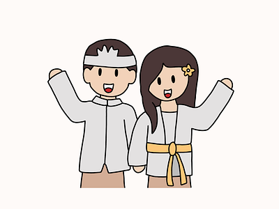 Balinese Couple Illustration branding character design character illustration design digital art illustration ui vector