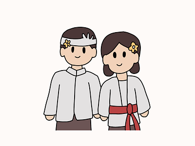 Balinese Couple Illustration branding character design character illustration design digital art illustration ui vector