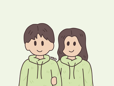 Custom Couple Cute Illustration avatar character design character illustration couple illustration digital art illustration vector