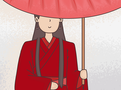 Cute Chinese Hanfu Girl Drawing