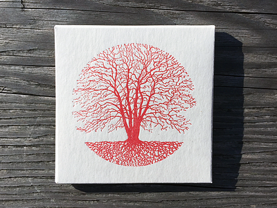 Silent Season Tree Letterpress letterpress