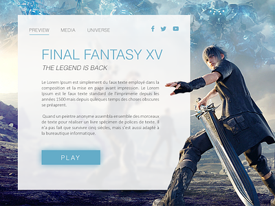 Landing Page - Daily UI #003 003 dailyui final fantasy landing page ui video games web webdesign website