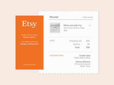 Email Receipt - Daily UI #017 017 dailyui e commerce ecommerce email email receipt receipt ui web webdesign website