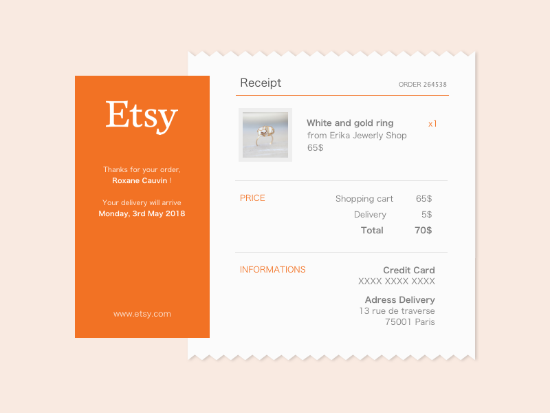 Email Receipt - Daily UI #017 email receipt website webdesign web ui receipt email e-commerce ecommerce dailyui 017