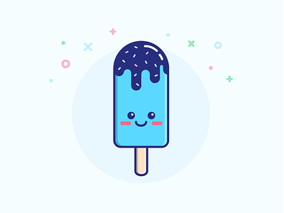 Ice Cream cute design emoji flat ice cream icon illustration summer