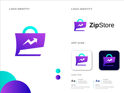ZipStore Logo abstract app logo app logo design branding branding and identity creative logo design graphicdesign market modern design modern logo modern logo design store app