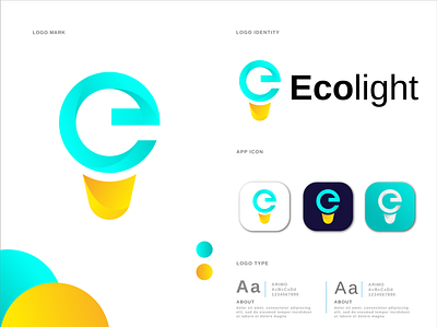 Ecolight Agency Logo Design abstract agency appdesign application branding branding and identity creative logo graphics design illustration lettermark modern logo simple logo tubelight