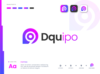 Dquipo || D letter modern Logo 9 logo abstract agency logo app logo branding branding and identity company creative logo d letter logo graphicdesign location logo modern design modern logo new logo place logo professional smart home tracker ui