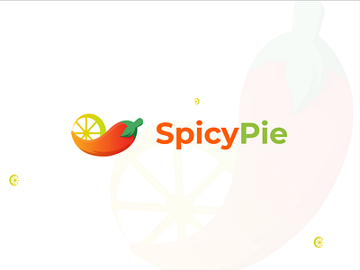 SpicyPie Logo Design abstract branding branding and identity cafe logo chilli chillies creative logo fast food food logo food shop illustration lemon logo restaurant shop logo spicylogo