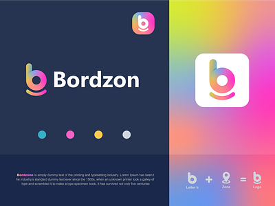 Bordzone Logo Design abstract area bordzone branding branding and identity colorful colors creative logo design graphicdesign letter b market modern logo monogram place platform vivid zone zone app