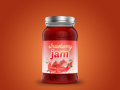Strawberry Jam Jar Label Design