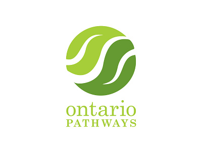 Ontario Pathways Logo adobe illustrator badge branding design finger lakes flat graphic design illustration line logo logo design pathways shape trails typography upstate ny vector