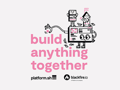 Build anything together DrupalCon swag design drupalcon flat illustration line save the environment shape swag vector