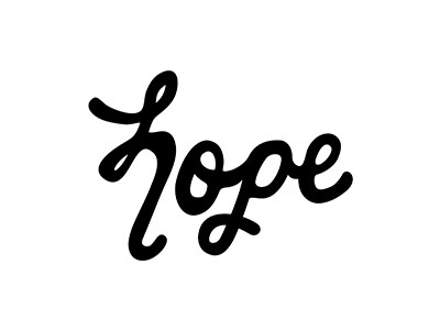 Hope black and white hand lettered hope type typography vector