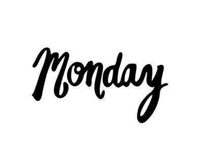 Its Monday! black and white hand lettered monday typography vector