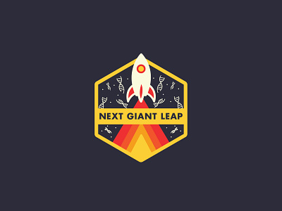Next Giant Leap design flat icons illustration line science space vector