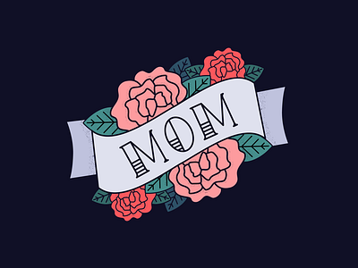 Mother’s Day badge designs digital doodle flat flat design flowers illustration leaf lettering line line art lines mom mothers day mothersday simple tattoo vector