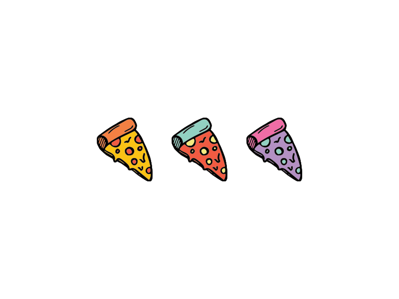 Pass the Za digital doodle gif illustration multicolor pen pizza sketch