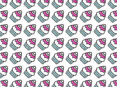 Cupcake Pattern cupcake icon magenta pattern repeating teal