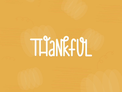 Thankful custom hand lettering holiday lettering orange script type typography vector