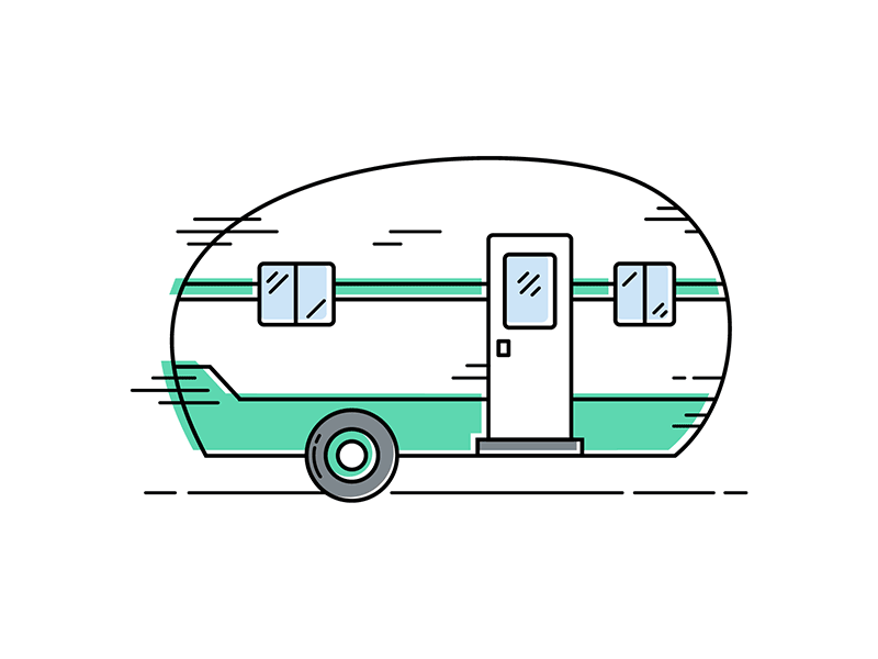 Cruising Camper animation camper camping digital gif illustration line motion simple