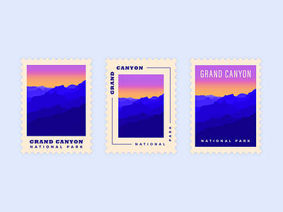 Grand Canyon National Park adobe fresco collaboration color design dribbbleweeklywarmup gradients grand canyon illustration illustrator national park postage stamp simple weeklywarmup