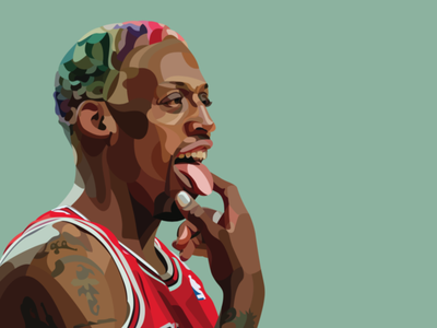 The Worm ball basketball bulls chicago dennisrodman illustration nba portrait vector