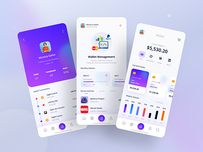 Mobile Wallet App app balance cards credit cards currencies finance mobile money ui ux wallet