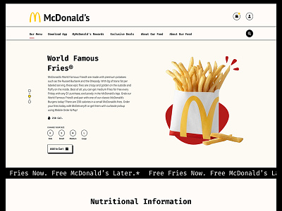 McDonald’s Website fries theme mcdonalds new theme mcdonalds ui design mcdonalds website