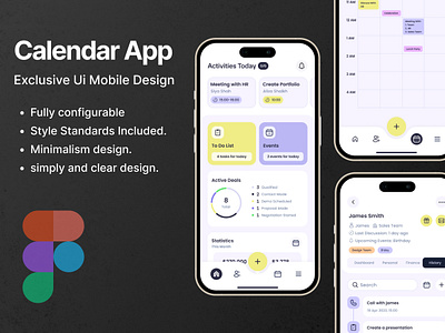 Calendar App - Mobile App app design 2024 calender app design figma ui ios app design