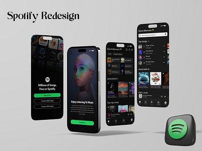 Spotify Redesign - UI app figma design music app spotify design ui design