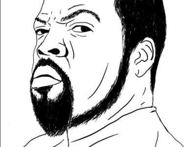 Ice Cube Drawing 2d design drawing hiphop ice cube icecube illustration ninety niners nwa rapper