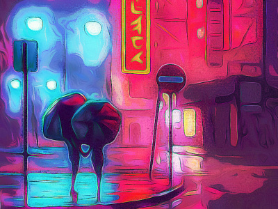 Rain drawing illustration ninety niners rain street