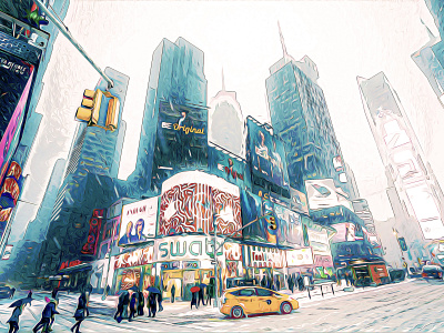 New York Snow Drawing 2d art drawing illustration new york ninety niners snow winter