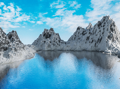 Mountain lake 3d blender lake mountain ninety niners