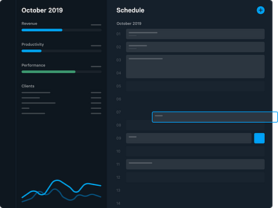 Slate Preview abstract calendar chart clean dashboard interface ui