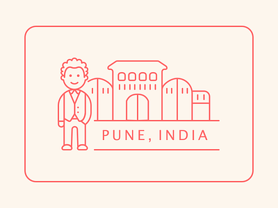 Sticker for Pune! (India) branding branding design design illustration india logo minimal pune sketchapp sticker vector