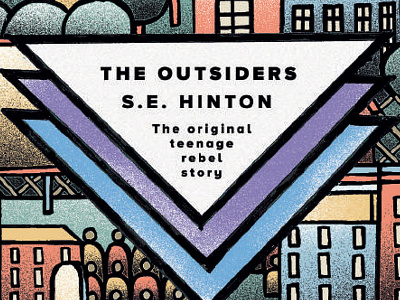 The Outsiders book cover design graphic design illustration