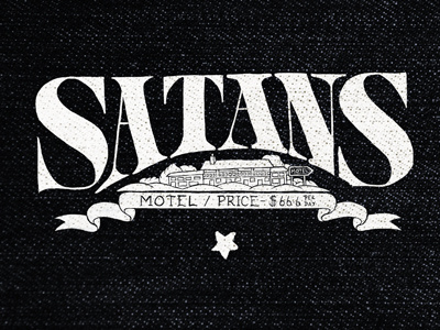 Satans Motel hand drawn typography