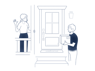 Neighbor Front Door Illustration