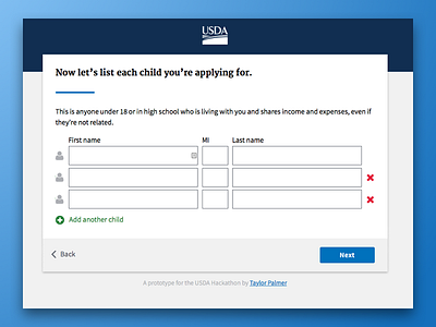 USDA Hackathon Entry challenge code food frontend hackathon lunch meals usda ux