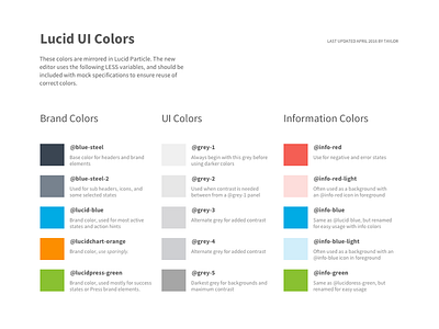 Style Guide Colors colors less style guide swatches theme variables