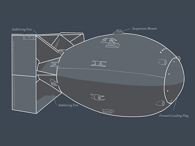 Thermonuclear Design bomb illustration missile render