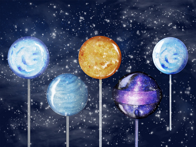 Space Lollipop art graphic design illustration nature watercolour