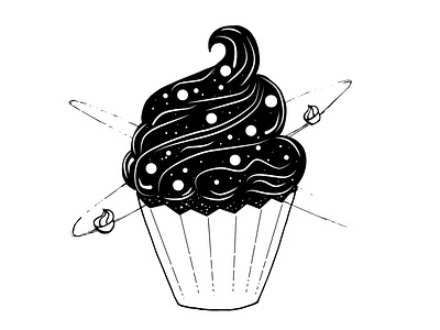 Cute cosmic cupcake. Hand drawn graphics. art design graphic design hand drawn graphics illustration